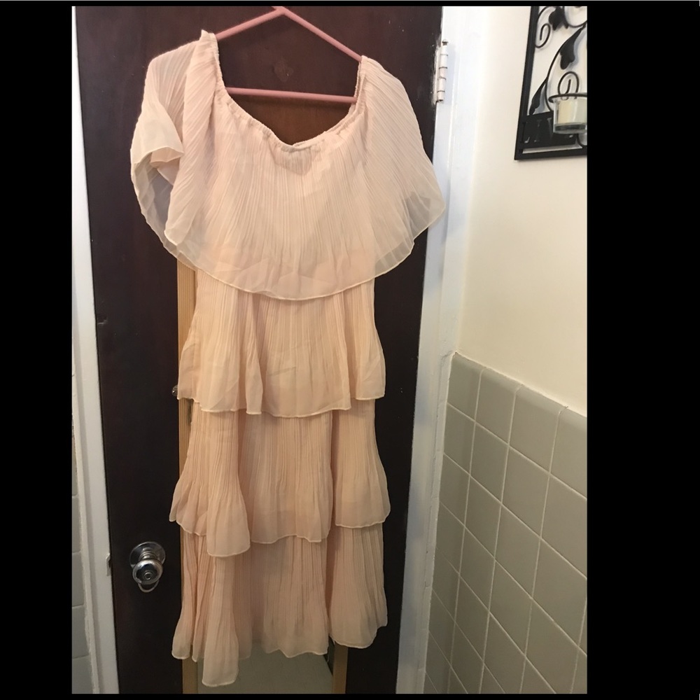 LAST CALL!! Blush, Off the Shoulder Ruffle Dress 👗